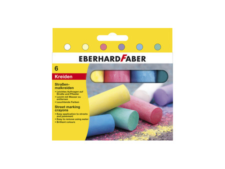 EBERHARD FABER Craie de trottoir, étui en carton de 6