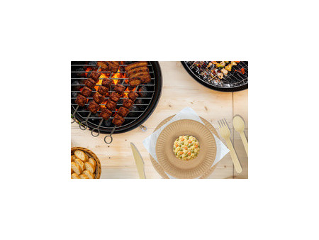 kangaro Assiette en carton, rond, diamètre: 190 mm, marron