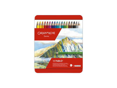 CARAN D'ACHE Crayons de couleur PABLO, étui métal de 80