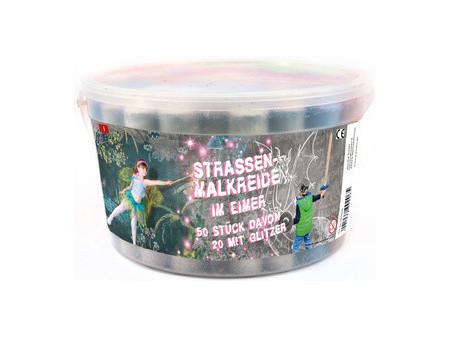 JAMASIA Craie de trottoir, seau en plastique de 50
