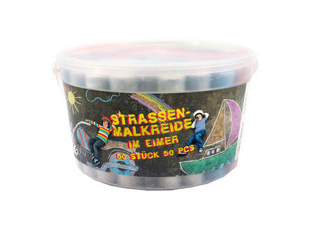 JAMASIA Craie de trottoir, seau en plastique de 50