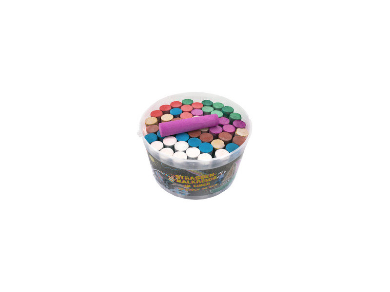 JAMASIA Craie de trottoir avec paillettes, seau de 50