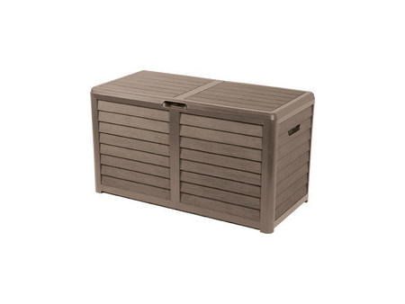 EDA Coffre de jardin BAYA, 420 L, aspect bois, anthracite