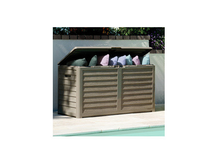 EDA Coffre de jardin BAYA, 420 L, aspect bois, anthracite