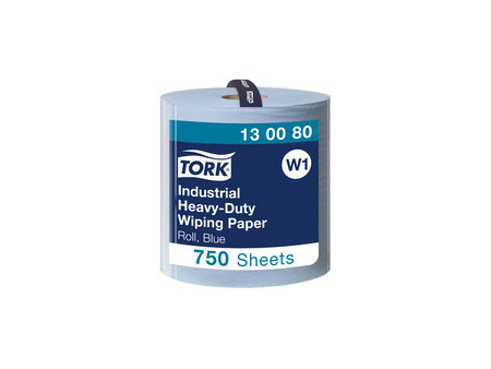TORK Rouleau de papier nettoyant industriel, 255 m, bleu