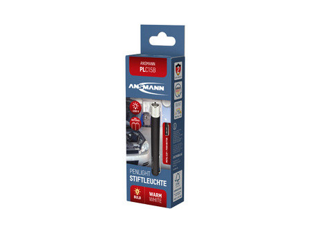 ANSMANN Lampe stylo PLC15B, avec ampoule, noir/argent