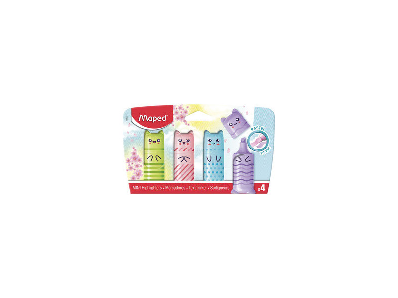 Maped Surligneur Mini PASTEL, blister de 4