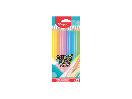 Maped Crayon de couleur COLOR'PEPS Pastel, étui carton de 12
