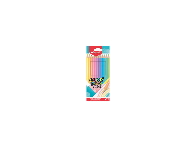 Maped Crayon de couleur COLOR'PEPS Pastel, étui carton de 12