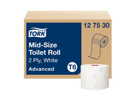 TORK Papier toilette rouleau Midi, 2 couches, 100 m, blanc