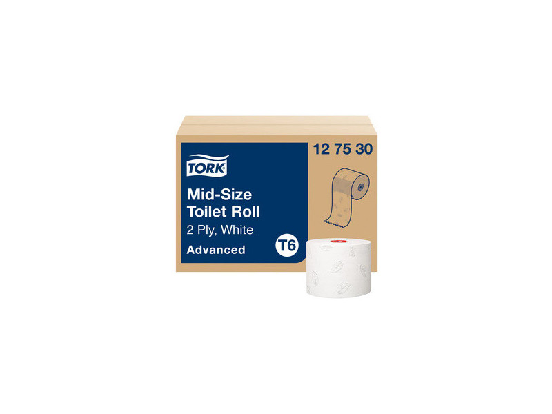 TORK Papier toilette rouleau Midi, 2 couches, 100 m, blanc