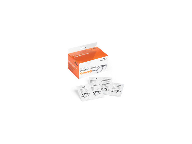 DURABLE Lingette nettoyante pour lunettes, paquet de 100