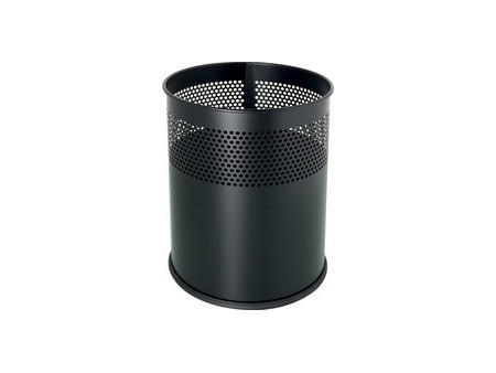 helit Corbeille à papier en acier 'the dot', 15 L, noir