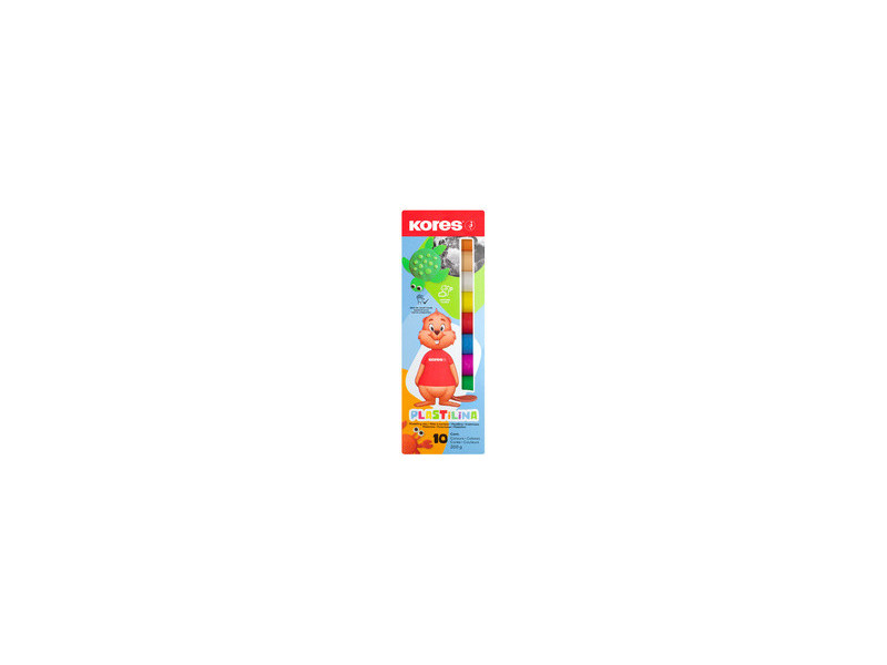Kores Pâte à modeler 'PLASTILINA', boîte de 10 couleurs