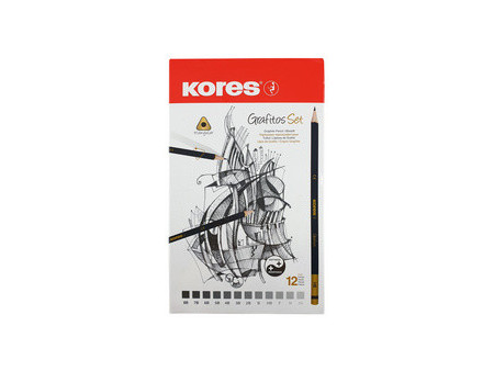 Kores Crayon à papier 'Grafitos Art', étui métallique de 12