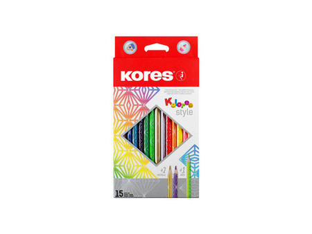 Kores Crayon de couleur 'Kolores Style', étui carton de 15