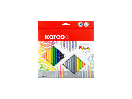 Kores Crayon de couleur 'Kolores Style', étui carton de 26