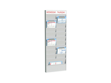 PAPERFLOW Planificateur de bureau mural, 20 casiers, gris
