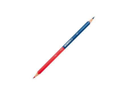 Kores Crayons de couleur TWIN, triangulaire, bleu / rouge