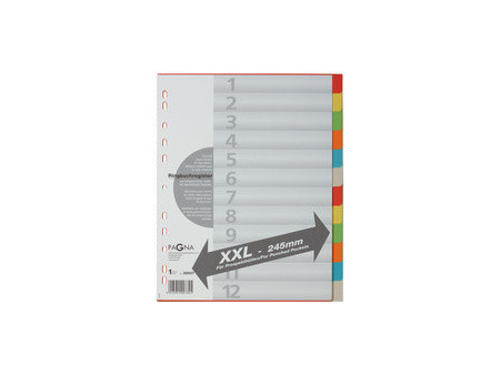 PAGNA Intercalaires en carton, A4, 12 touches, extra large