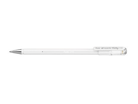 Pentel Stylo roller à encre gel Hybrid Milky, blanc
