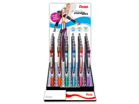Pentel Liquid Stylo roller encre gel Energel BL77,présentoir