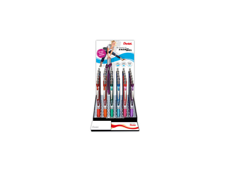 Pentel Liquid Stylo roller encre gel Energel BL77,présentoir