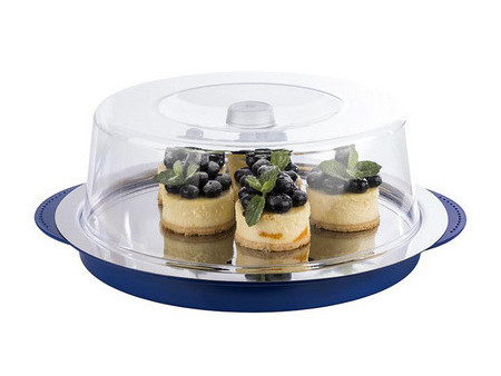 APS Set de plateau réfrigérant, rond, bleu/transparent