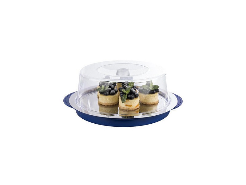 APS Set de plateau réfrigérant, rond, bleu/transparent