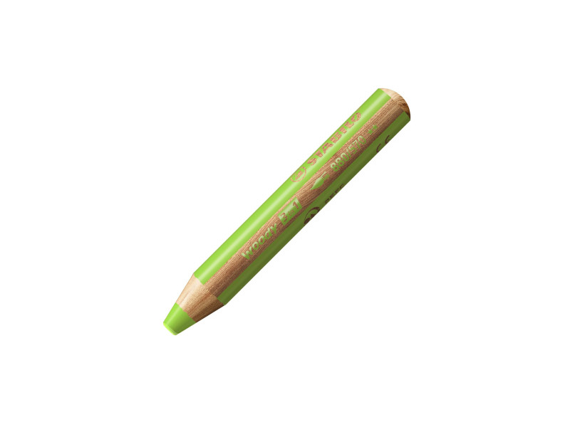 STABILO Crayon multi-talents woody 3 en 1, rond, vert clair