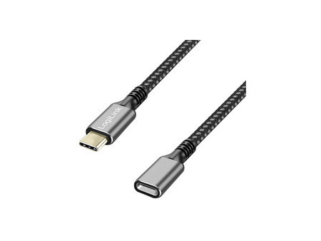 LogiLink Rallonge USB 3.2 Gen1, boîtier alu, 2 m, noir/gris