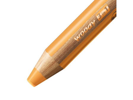 STABILO Crayon multi-talents woody 3 en 1, rond, or