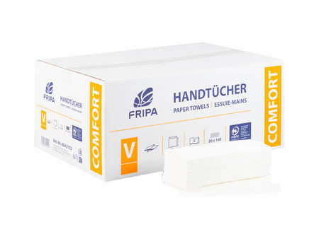 Fripa Essuie-mains COMFORT, 250 x 230 mm, pli V, extra blanc