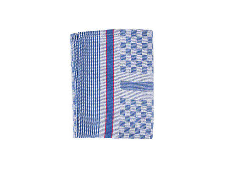 HYGOSTAR Torchon à vaisselle, quadrillé bleu-blanc, 240 g/m2