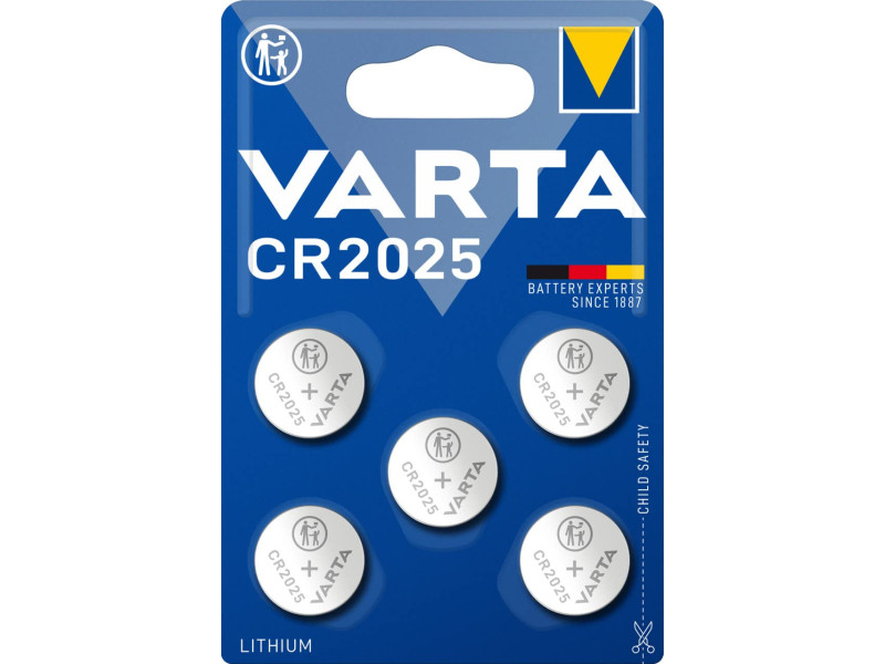 VARTA Pile bouton au lithium 'Electronics' CR2025, pack de 5