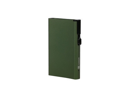 CLICKSAFE Porte-cartes avec bouton-poussoir & RFID, argent