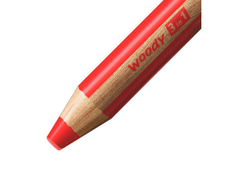 STABILO Crayon multi-talents woody 3 en 1, étui carton de 6
