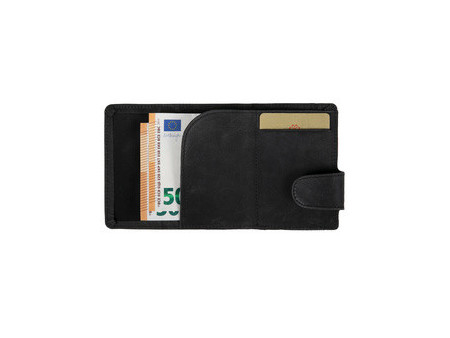 CLICKSAFE Porte-monnaie avec porte-cartes, simili cuir, noir
