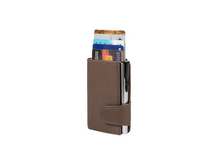 CLICKSAFE Porte-monnaie avec porte-cartes, simili cuir, noir