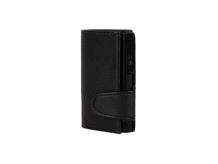 CLICKSAFE Porte-monnaie avec porte-cartes, simili cuir, noir