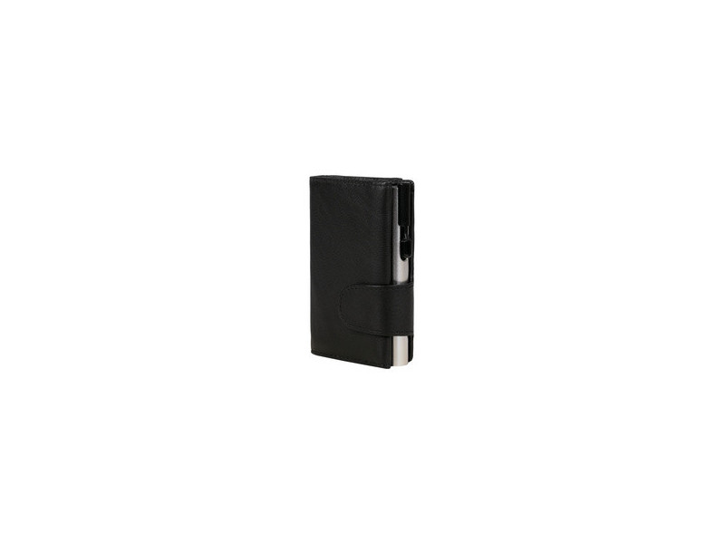 CLICKSAFE Porte-monnaie avec porte-cartes, cuir Nappa, noir/