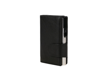 CLICKSAFE Porte-monnaie avec porte-cartes, cuir Nappa, noir/