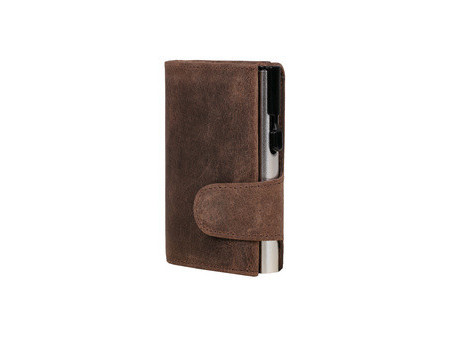 CLICKSAFE Porte-monnaie avec porte-cartes, cuir Hunter, noir