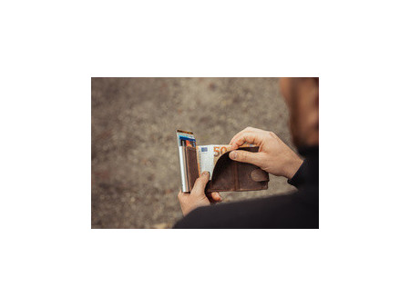CLICKSAFE Porte-monnaie avec porte-cartes, cuir Hunter, noir
