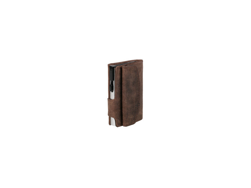 CLICKSAFE Porte-monnaie avec porte-cartes, cuir Hunter, brun