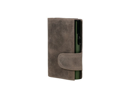 CLICKSAFE Porte-monnaie avec porte-cartes, cuir Hunter, brun
