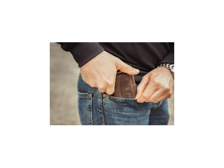 CLICKSAFE Porte-monnaie avec porte-cartes, cuir Hunter, brun