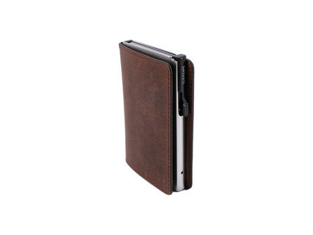 CLICKSAFE Portefeuille SLIM avec porte-cartes, cuir nappa
