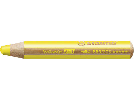STABILO Crayon multi-talents woody 3 en 1, étui carton de 10