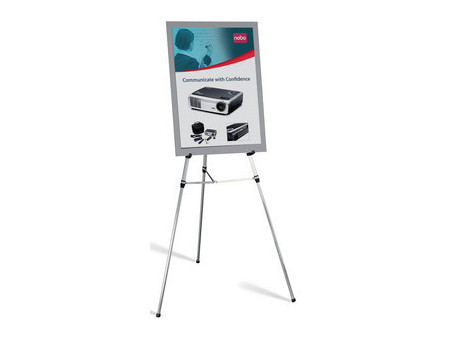 nobo Présentoir téléscopique pour tableau, aluminium blanc